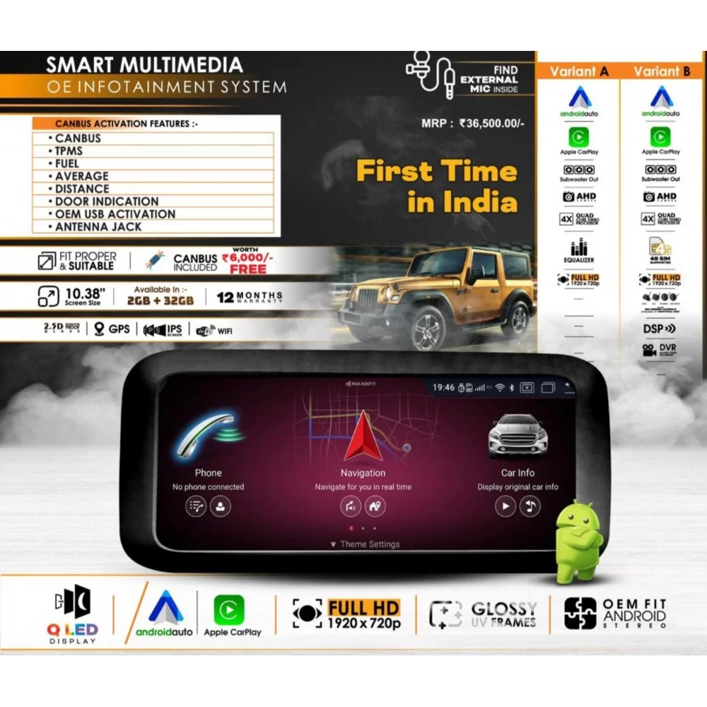 Buy Mahindra Thar Smart Oem Fit Infotainment System Apple