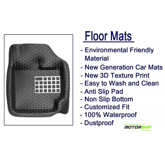 4.5D Universal Car Floor Mat Black - Hyundai Accent by Motorbhp