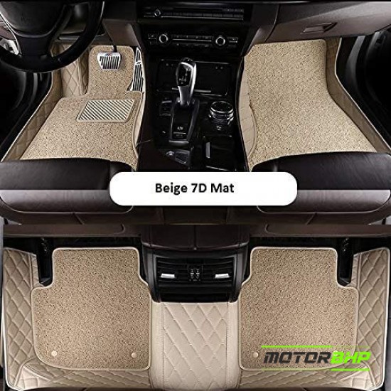 7D Car Floor Mat Beige - Honda Amaze by Motorbhp