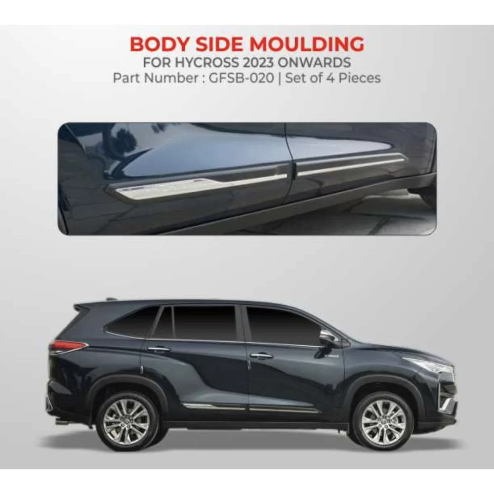 Buy Toyota Hycross chrome Body Side Moulding Car Accessories ...