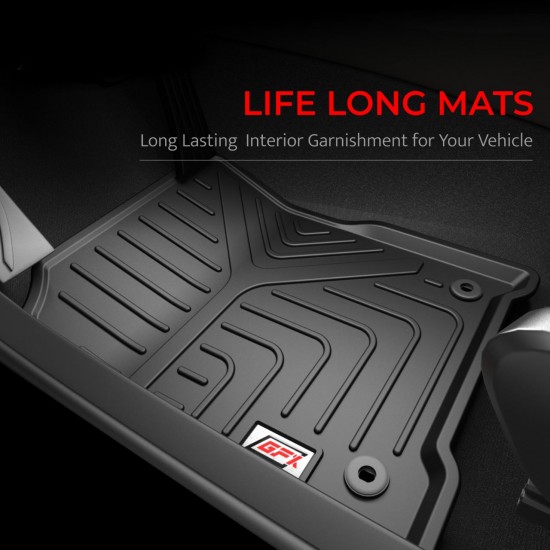 GFX Premium Life Long Car Floor Foot Mats For Renault Kiger (2021-Onwards) Automatic Black